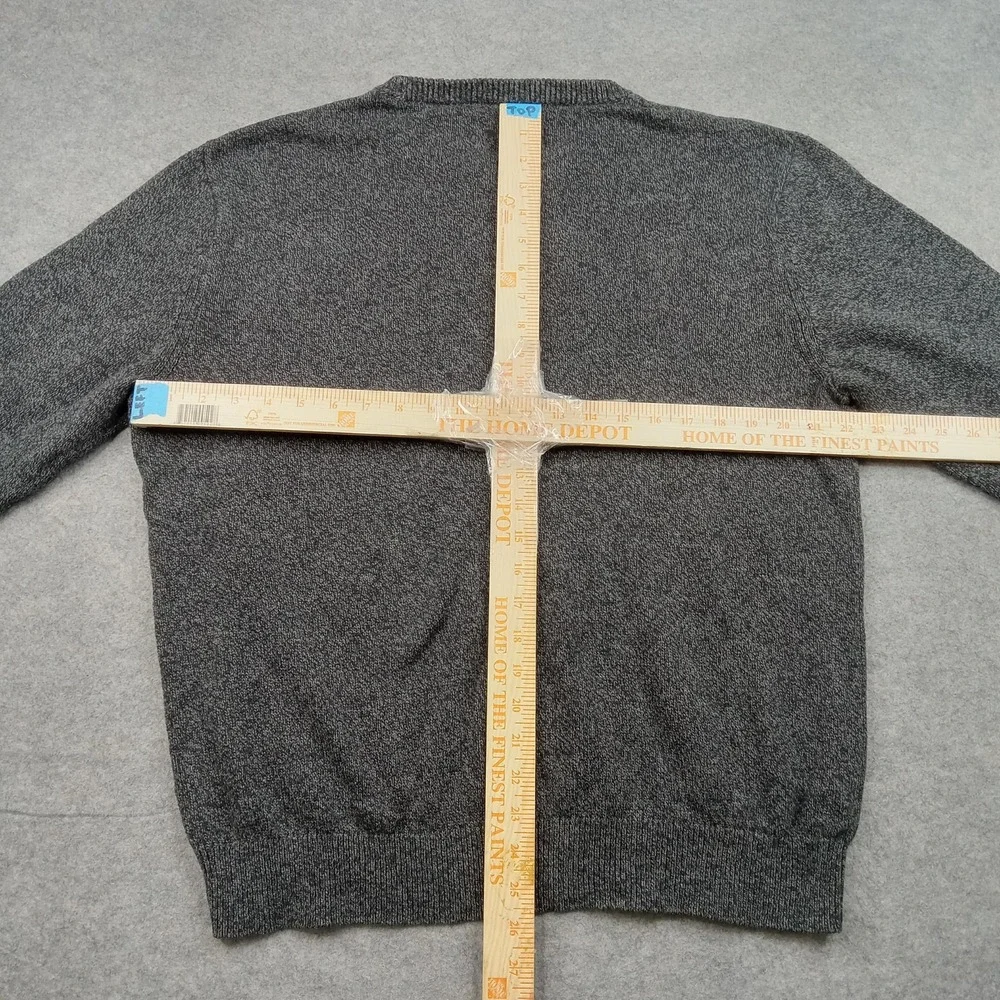 Chaps Sweater Mens Large Gray Crewneck Knit Pullover Material Tag Missing Casual